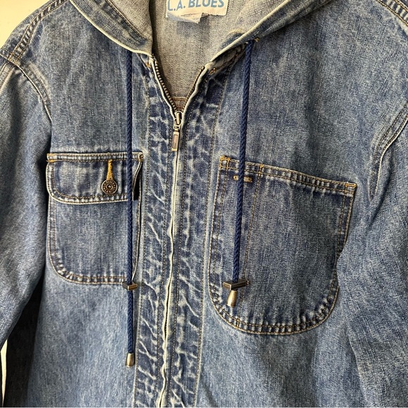 Vintage L.A. Blues Hooded Denim Jacket - Picture 14 of 16